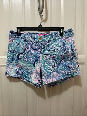 Lilly Pulitzer Aqua Multi Floral-Print Bermuda Shorts